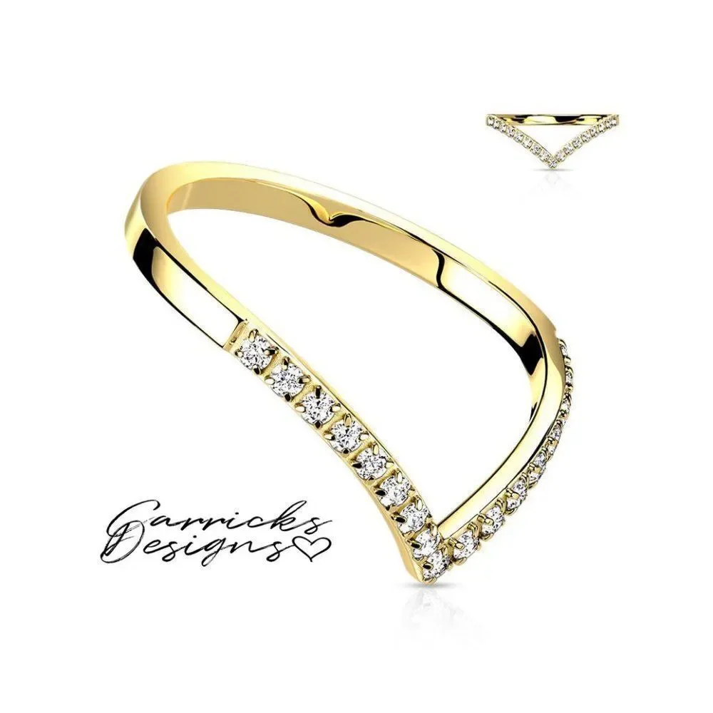 Women's Gold Dainty Chevron Promise Ring - Promise Ring For Girls